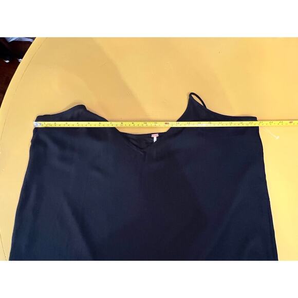 Free People Sheer Black Sleeveless V-Neck Slip Mini Dress Size Large NWOT - Picture 6 of 9